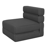Garvee Sillón Plegable Con Cojín Espuma Viscoelástica, Funda De Lino Extraíble, Lounge Cómodo Para Gastronomía Y Apartamentos, Gris Oscuro - Gris oscuro
