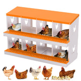 Garvee Caja De Anidacin Para Gallinas De Acero Galvanizado, 8 Compartimentos, Resistente A La Oxidacin, Ideal Para Granjas Y Patios, 42.5in X 17in X 26.6in - Naranja