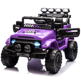 Garvee Coche Eléctrico 12V, Control Remoto, 3 Velocidades, Música, LED, Bluetooth, Correas de Seguridad, 3-6 años, Interior y Exterior, Morado - Lila