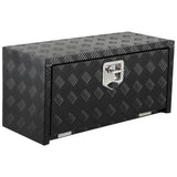 Garvee Caja de Herramientas para Camión de Aluminio 76x40x35 cm Organizador Impermeable Bajo Vehículo con Asa en T y Bolsillo de Malla Negro - Negro