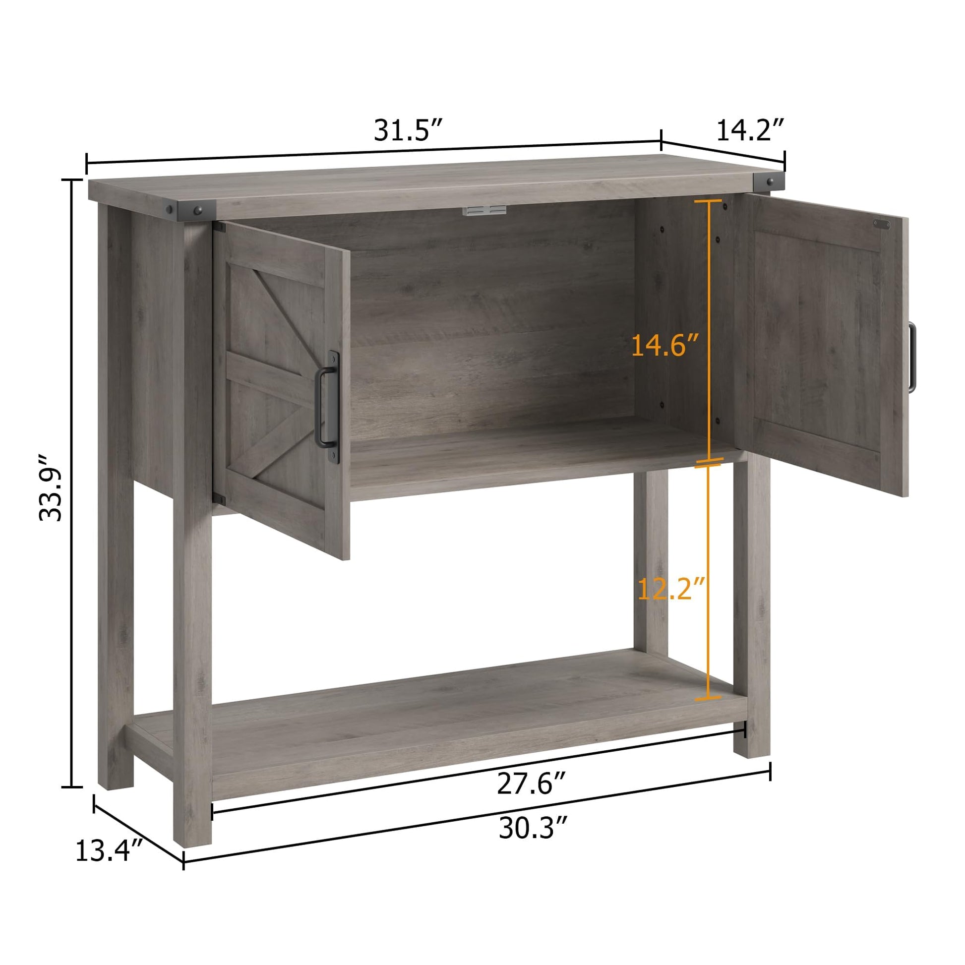 Garvee Consola de mesa Garvee con 2 cajones y estante inferior para entrada, sala de estar, pasillo, 110x30x78CM, estilo ratán gris
