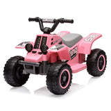Garvee Quad Eléctrico 6V, LED Y Música, Batería Duradera, Asiento Ergonómico, PP E Hierro, 3-6 años, Interior y Exterior, Rosa - Rosa Claro