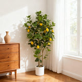 Garvee Árbol Artificial de Limón 152 cm, Material Sintético, Maceta Plástica, para Sala y Oficina, Realista y Duradero, sin Mantenimiento - Blanco