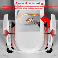 Garvee Ayuda para Levantarse del Inodoro de Acero Carbono Blanco, Asas Antideslizantes, Soporte con Pie de Ventosa y Prensa, Altura Ajustable 62x52x65-72cm para Adultos Mayores