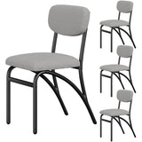 Garvee Sillas De Comedor Grises Set De 4 Tapizadas En Bouclé Espuma Alta Densidad Patas Metálicas Tela Lambswool Diseño Moderno Minimalista Cocina Salón - Gris