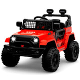 Garvee Coche Eléctrico 12V, Control Remoto, Suspensión, Luces LED, 2 Velocidades, Seguridad, 3-6 años, Interior y Exterior, Rojo - Rojo