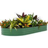 Garvee Huerto Elevado Galvanizado 2.4x1.2x0.46m, Acero Duradero y Resistente A La Oxidación, Color Beige/Verde, para Jardinería Exterior - Verde