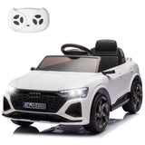 Garvee Coche de Batería 12V para Niños 3-6 Años Velocidad Ajustable 3-5km/h Mando Parental y Música Exterior Blanco - Blanco