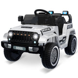 Garvee Coche Eléctrico 12V, Control Remoto, Luces LED, 3 Velocidades, Música y Bocina, 3-6 años, Interior y Exterior, Blanco - Blanco