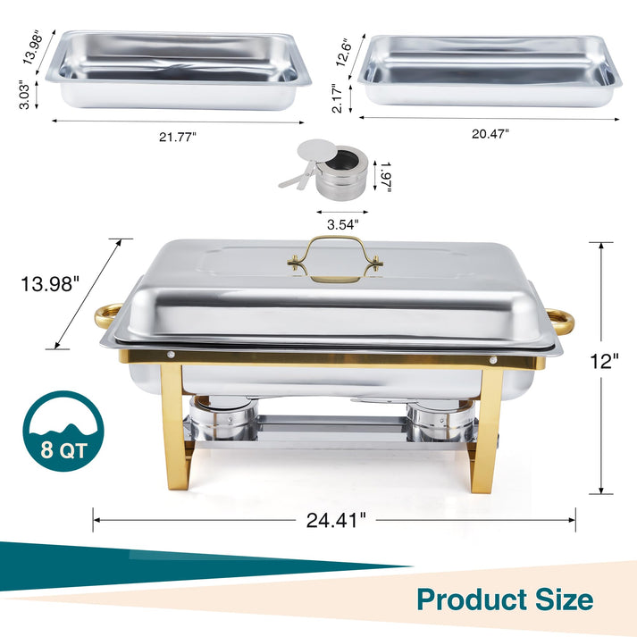 Calentador buffet capacidad 7.6L espacio generoso platos principales sopas guarniciones postres banquetes