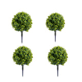 Garvee Set de 4 Arbustos Artificiales de Eucalipto de 60 cm con Estacas para Tierra Plantas de Topiario Resistentes a Rayos UV para Jardín, Porche y Balcón, Verde - Eucalipto