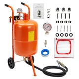 Garvee Sandblaster Portátil 20 Galones, 60-110 PSI, 4 Boquillas Cerámicas, Acero Soldado, Separador Aceite-Agua, Ruedas de Goma Para Metal y Piedra - Naranja
