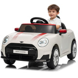 Garvee Coche Infantil Recargable Blanco 12V, Mando Parental 2.4G, Batería 4,5Ah, Doble Motor 390, Luces LED, Bluetooth y USB/SD - Blanco