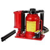 Garvee Gato Hidráulico de Botella de 20 T y Bajo Perfil de Hierro Fundido para Coches y Camionetas Ajustable Manual y Neumático 21-41 cm - Rojo