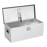 Garvee Caja de herramientas 91x38x38 cm de Aluminio con Cerradura Segura y Diseño de Diamante para Camionetas y Remolques Plata - Plata