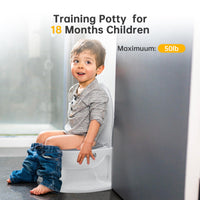 arvee Orinal de Entrenamiento para Bebés de PP, Sonido Realista, Asiento Suave con Porta Papel y Tanque de Almacenaje, para Niños +18 Meses, Blanco y Cromado con Alfombrilla de PVC