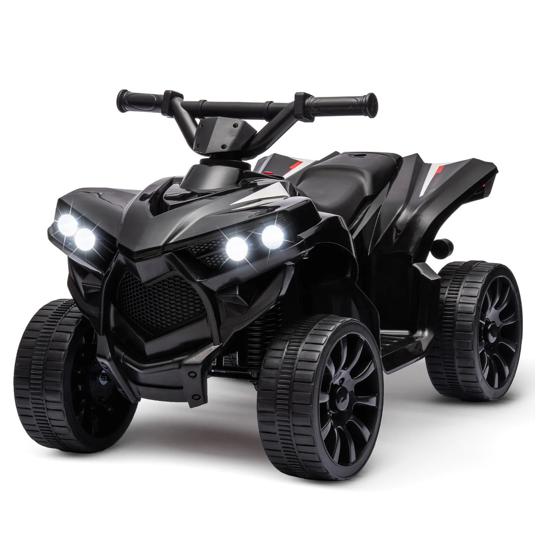 Garvee Quad Eléctrico 6V ATV, Luces LED, Música, Velocidad 3 km/h, Material PP Resistente, 2-5 años, Interior y Exterior, Negro