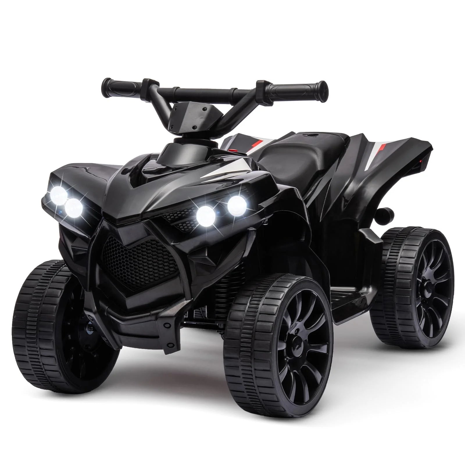 Garvee Quad Eléctrico 6V ATV, Luces LED, Música, Velocidad 3 km/h, Material PP Resistente, 2-5 años, Interior y Exterior, Negro
