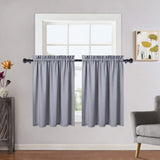 Garvee Cortinas impermeables para cocina, texturizadas en relieve para ventana pequeña de medio tamaño, cocina, baño, dormitorio, sala de estar, 5.1x76.2cm, color gris - Gris