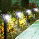 Garvee Solarlampen Para Exterior 4 Piezas Con Sensor Movimiento IP65 Resistente Agua Para Patio Césped Camino