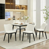 Garvee Sillas De Comedor Tapizadas En Lino Con Asiento Acolchado Y Patas De Madera, Modernas, Antideslizantes, Juego De 4 Para Cocina Y Restaurante, Neutro - Lino