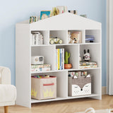 Garvee Organizador De Juguetes Estantería 9 Cubículos Madera Blanca Armario Para Niños Estante Para Libros Ideal Para Sala De Juegos O Guardería - Blanco