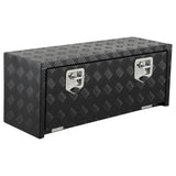 Garvee Caja de Herramientas para Camión 61 cm de Aluminio Resistente con Cerradura y Bolsillo de Malla, Negro, para Camiones y Remolques - Negro