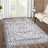 Garvee Alfombra Lavable Antideslizante Gris 160x230 cm Para Salón Y Dormitorio, Material Duradero, Diseño Moderno - Gris