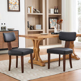 Garvee Sillas De Comedor Modernas De Cuero Con Respaldo Ergonómico, Estructura De Madera, Base Antideslizante, Juego De 2 Para Cocina Y Comedor, Beige - Negro