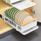 Garvee Organizador de cajones extraíbles con riel telescópico Garvee con mecanismo de deslizamiento silencioso para cocina y sala de estar, 26x41x13cm, blanco - 