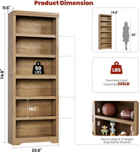 Garvee Mueble Organizador de 6 Niveles de Estilo Rústico con Protección de Seguridad para Usuarios en Estudio o Dormitorio 60cm Marrón