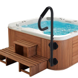 Garvee Barandilla para Jacuzzi Ajustable 46-122 cm Giratoria 360° Acero Carbono Antióxido Uso Interior y Exterior - Negro