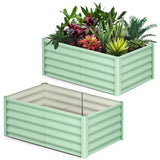 Garvee Set de 2 Jardineras Galvanizadas para Organización de Huertos en Exterior 180x90x45cm Verde Oliva - Verde Oliva