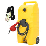 Garvee Bidón de Gasolina 53 Litros con Bomba y Manguera 3 m, Tanque Transferencia Combustible, HDPE Duradero, Antifugas, Ruedas y Asa, para Autos y Barcos - Amarillo