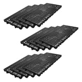 Garvee Palets de Plástico para Almacenaje en Sótano, HDPE Resistente, Antideslizante, Juego de 12, 30×60×3 cm, Negro, Garaje y Exterior - Negro