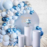 Garvee Kit Arco Guirnalda Globos Azul 130pcs - Latex Natural, Confeti - Baby Shower, Boda, Fiesta - 5m Cadena - Azul y Blanco