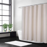 Garvee Cortina De Ducha De Lino Flax 240GSM Con Ganchos Para Baño Y Hotel 200x200 Cm Marfil - Beige