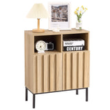 Garvee Set De 2 Sideboards Con 2 Puertas, Estantes Ajustables, Madera Robusta, Patas De Hierro Para Cocina, Sala, Comedor, Moderno, Compacto