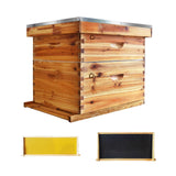 Garvee Kit Completo de Colmena de 10 Marcos Langstroth, Cera Natural, Madera de Cedro, Resistente y Ventilada para Apicultura en Exteriores