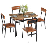 Garvee Juego De Comedor 3 Piezas Mesa Madera + 2 Sillas PU Tapizadas Industrial Para Cocina Y Apartamento Compacto Resistente - Marrón