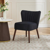 Garvee Silla Acento de Terciopelo con Respaldo de Ala, Patas de Madera, Moderna para Sala y Comedor, Tapizado Resistente a Manchas, Fácil Montaje