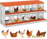 Garvee Caja De Anidación Para Pollos 10 Compartimentos Acero Galvanizado Con Sistema Rollaway Fácil Montaje Para Gallineros - Naranja