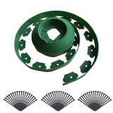 Garvee Bordura flexible para césped de 1000x10cm, kit de jardín sin excavación, plástico PE, 30 estacas, separador para caminos y jardines - Verde