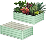 Garvee Jardineras Elevadas Galvanizadas 2-Pack 244×122×30 cm Acero Doble Pared para Huertos y Flores