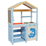Garvee Cocina De Madera Para Niños Al Aire Libre Con Canopy, Fregadero Removible, Pizarra Doble, Estantes De Almacenaje, Madera De Abeto, Juego Sensorial Para Jardín