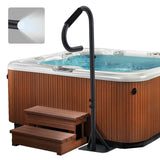 Garvee Barandilla Para Jacuzzi Con Luz LED, Rotación 360°, Altura Ajustable, Acero Carbono Antióxido, Interior Y Exterior, Agarre Antideslizante, Base Deslizante - Negro