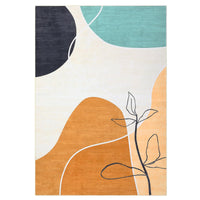 Garvee Teppich De Poliéster Imitación Cachemira Lavable Antideslizante Para Sala De Estar 160x230cm Naranja