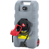 Garvee Tanque de Gasolina 15 Galones HDPE Resistente UV Bomba Manual Doble Válvula Antifugas Ruedas Manguera Portátil Autos, Barcos Color Gris - Gris