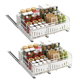 Garvee Organizador de Armario Extensible Pack de 2 Estante Deslizante de Carbono para Cocina y Fregadero - Blanco