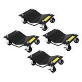 Garvee Set de 4 Plataformas Rodantes para Ruedas de Coche de 3600 kg de Capacidad de Hierro de 4.5 mm con Frenos y Superficie Antideslizante Negro - Negro-2